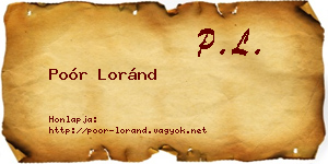 Poór Loránd névjegykártya
