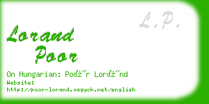 lorand poor business card
